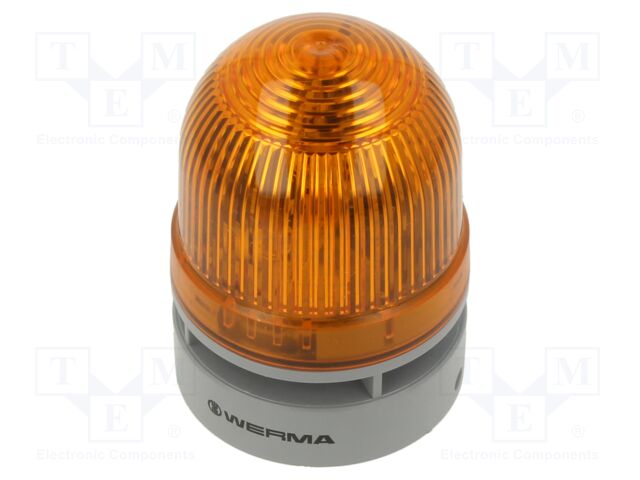 Signaller: lighting-sound; 12VDC; 12VAC; orange; IP66; Ø62x85mm