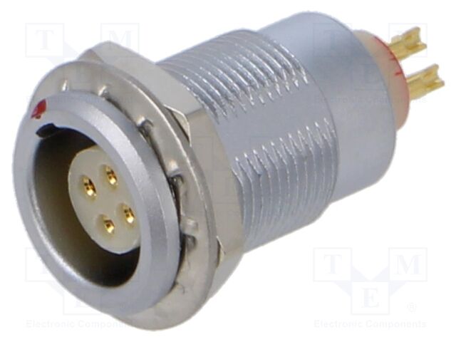 Connector: circular; socket; 0B; female; PIN: 4; 7A; IP50; soldering