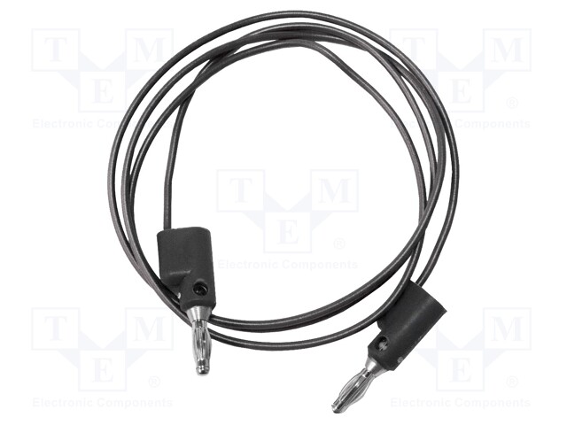 Test lead; PVC; 1.5m; black; 5A; 300V; Cond.cross sec: 0.51mm2