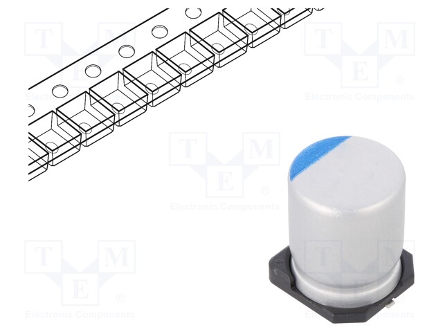 Capacitor: hybrid; low ESR; 100uF; 63VDC; ESR: 24mΩ; SMD; ±20%; 4000h