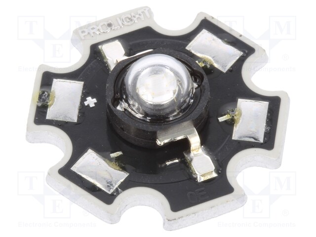 Power LED; STAR; ultraviolet; Pmax: 3W; 390-410nm; 130°; SMD; Proeon