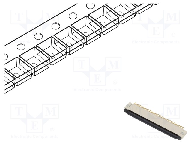 Connector: FFC (FPC); horizontal; PIN: 54; ZIF; SMT; 50V; 0.4A; H: 2mm