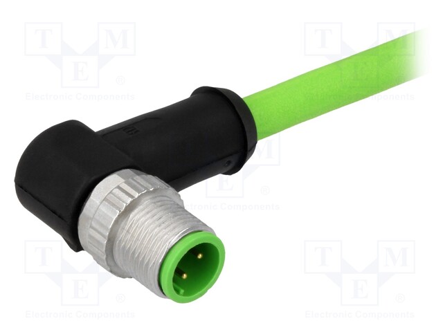 Plug; M12; PIN: 4; male; D code-Ethernet; 5m; Insulation: TPU; cables