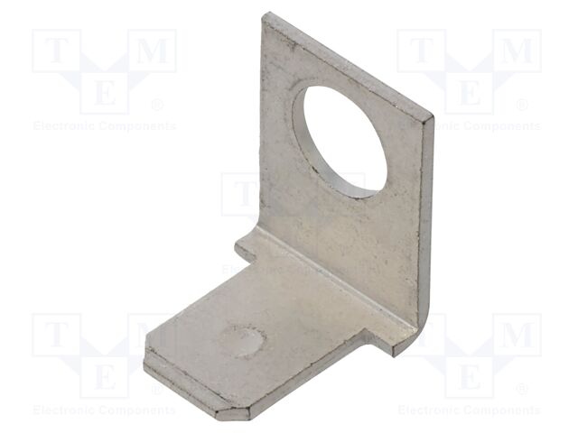 Terminal: flat; 6.3mm; 0.8mm; male; M4; screw; brass; angled 90°