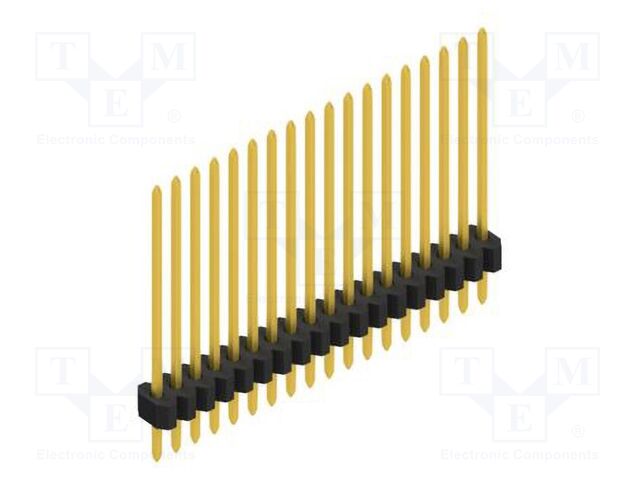 Connector: pin strips; pin header; male; PIN: 18; 1.27mm; THT; 1x18