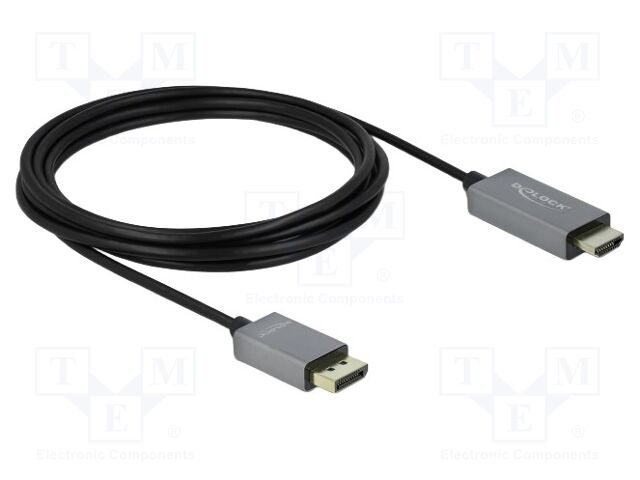 Cable; DisplayPort plug,HDMI plug; Len: 3m; black; 28AWG,32AWG