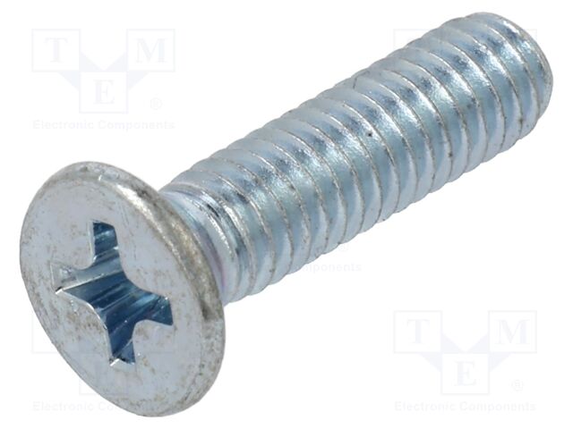 Screw; M4x16; Head: countersunk; Phillips; PH2; steel; zinc; DIN 965
