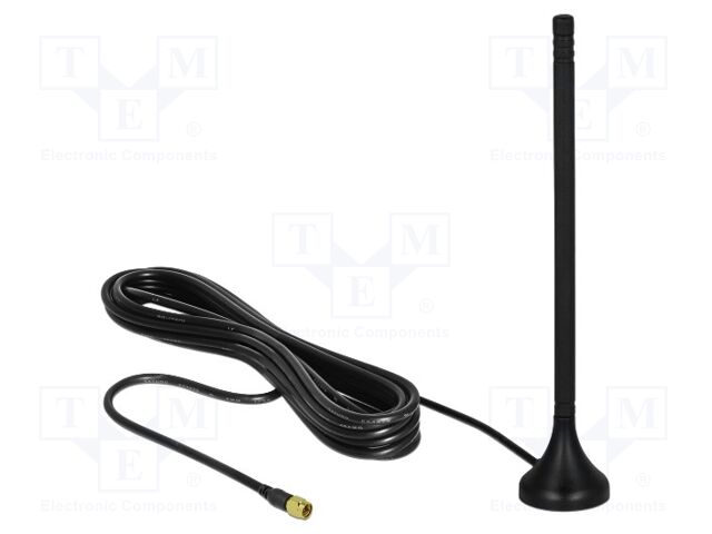 Antenna; LTE,external; black; SMA; magnetic; male; 50Ω; IPX5; 3m