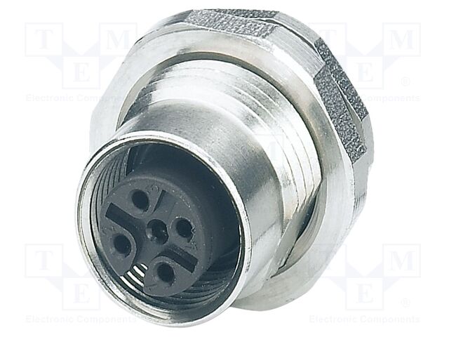 Connector: M12; socket; PIN: 4; female; 250V; straight; THT; A code