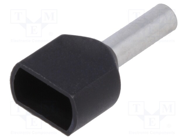 Bootlace ferrule; insulated,double; copper; 1.5mm2; 8mm; tinned