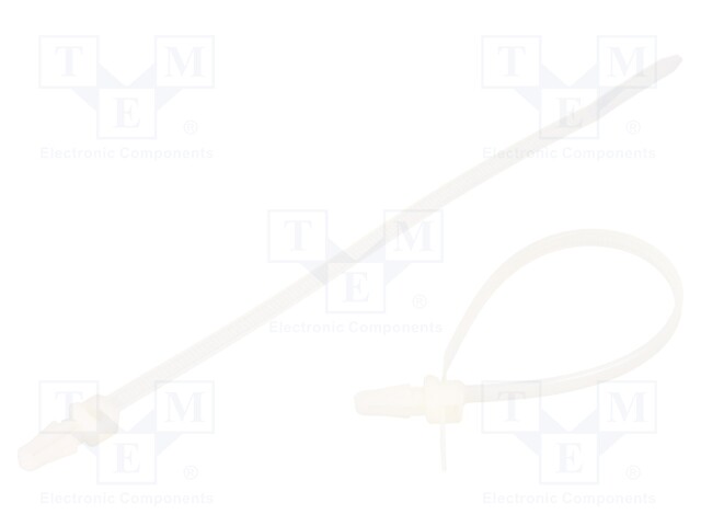Cable tie; with fixing lugs; L: 155mm; W: 3.6mm; polyamide; 180N