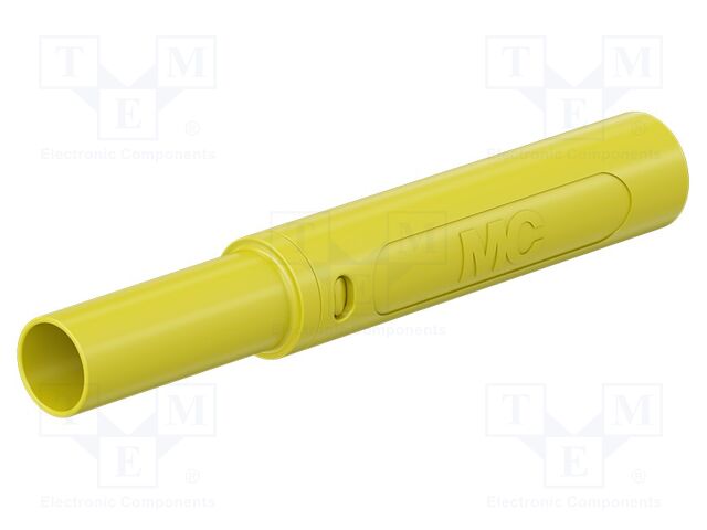 Connector: 4mm banana; plug; 32A; 1kV; yellow; insulated; 2.5mm2