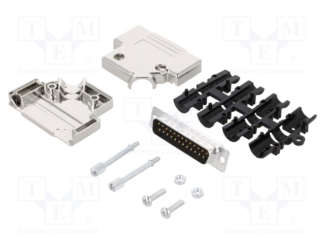 D-Sub; PIN: 25; plug; male; shielded,stamped and formed contacts