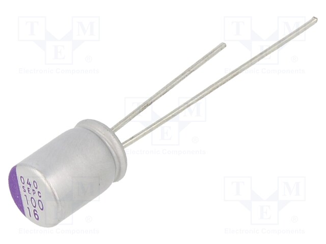 Capacitor: polymer; 100uF; 16VDC; ESR: 10mΩ; SEPC; SMD; ±20%
