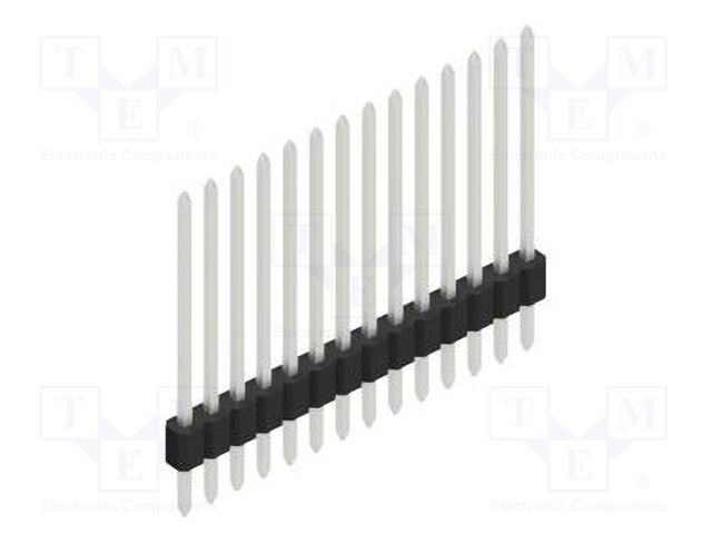 Connector: pin strips; pin header; male; PIN: 14; 1.27mm; THT; 1x14