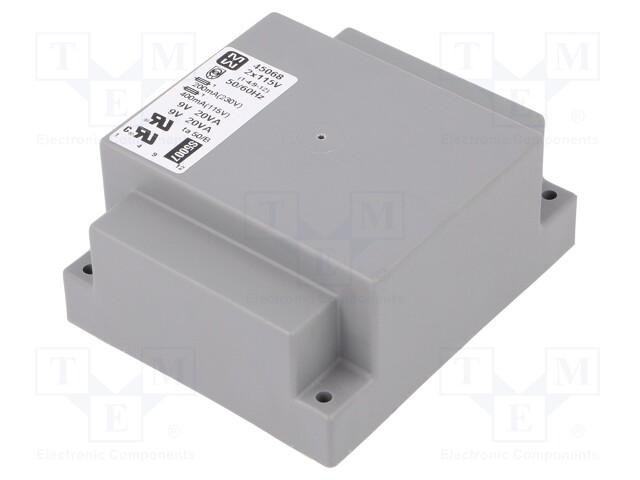 Transformer: encapsulated; 40VA; 115/230VAC; 9V; 9V; 2222mA; 2222mA