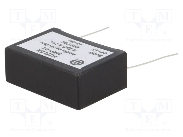 Capacitor: polypropylene; 2.2uF; 600VDC; 37.5mm; ±2%; -25÷85°C