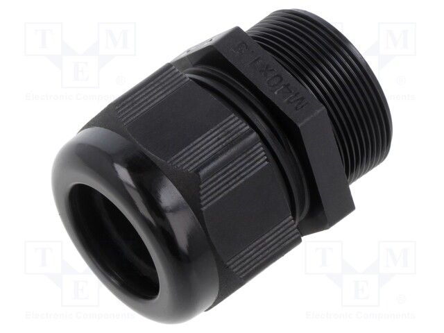 Cable gland; without nut,with long thread; M40; 1.5; IP68; black