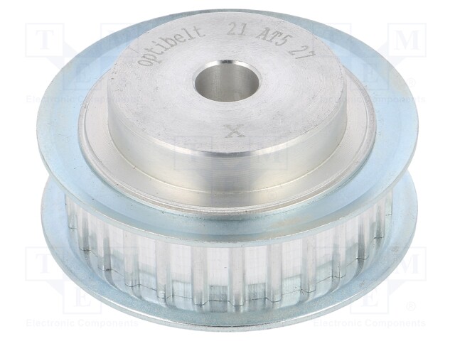 Belt pulley; AT5; W: 10mm; whell width: 21mm; Ø: 41.8mm; aluminium