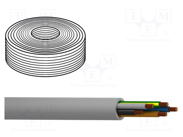 Wire; stranded; Cu; MACHFLEX 375YY; 10G1mm2; unshielded; grey; PVC