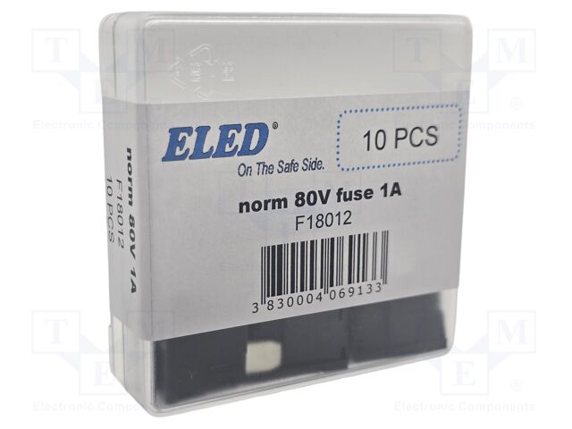 Fuse: fuse; 1A; 80VDC; automotive; 19mm; 19x5.1x20mm