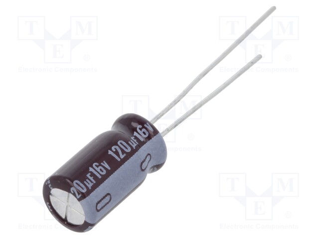 Capacitor: electrolytic; low impedance; THT; 120uF; 16VDC; ±20%