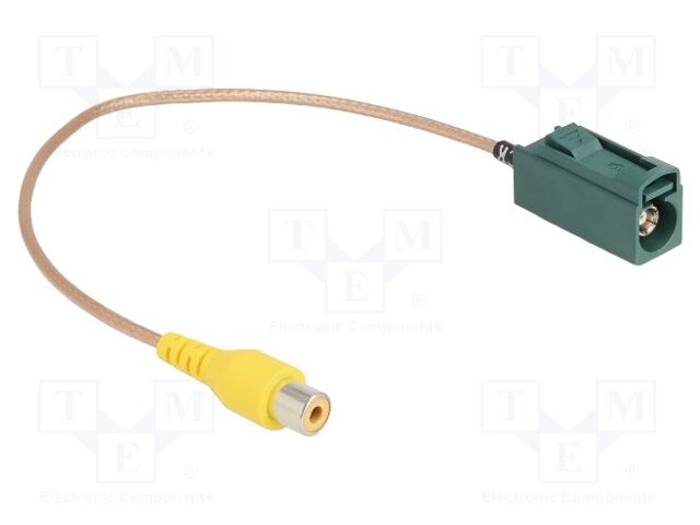 Cable; 320mm; Fakra E female,RCA socket; transparent