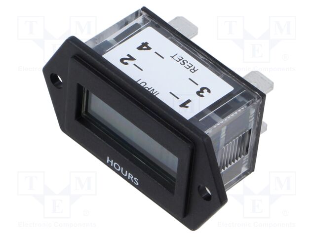 Counter: electronical; LCD; working time; Range: 9999999,9h; IP66