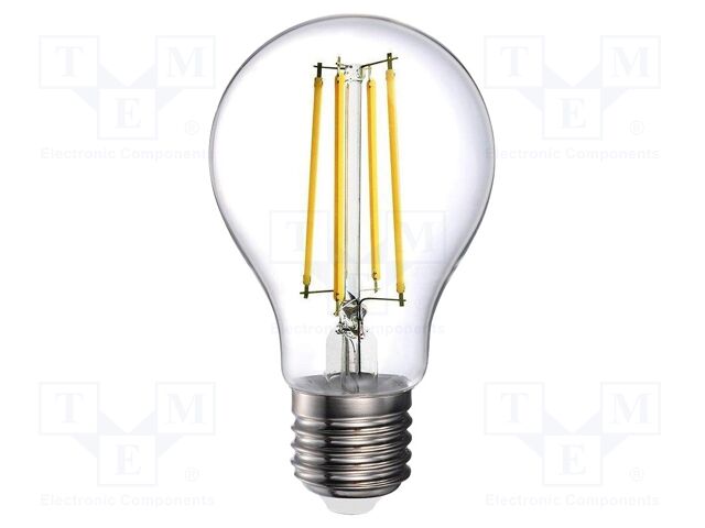 LED lamp; white cold; E27; 220÷240VAC; 1521lm; P: 12W; 300°; 6500K