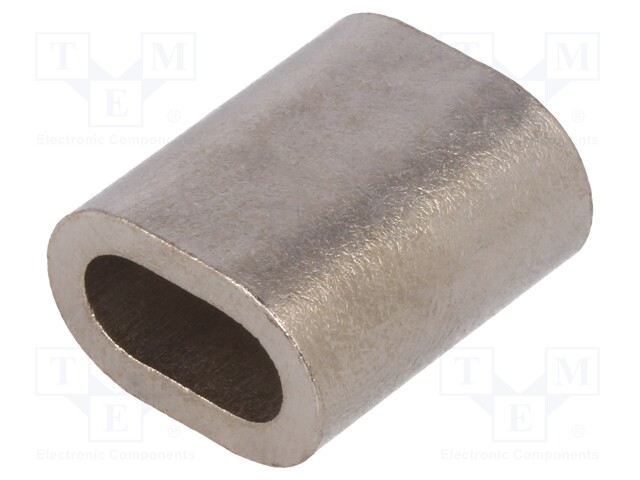 Ferrule; copper; for rope; Ørope: 6mm; L: 21mm; nickel