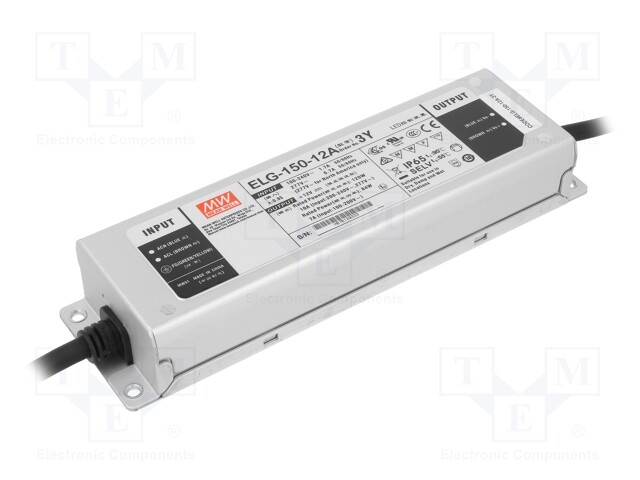 Power supply: switched-mode; LED; 120W; 12VDC; 10.8÷13.2VDC; 5÷10A