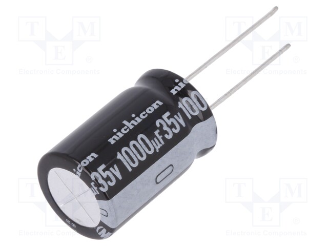 Capacitor: electrolytic; THT; 1000uF; 35VDC; Ø16x25mm; Pitch: 7.5mm