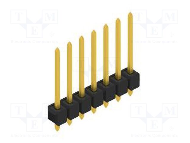Connector: pin strips; pin header; male; PIN: 7; 2.54mm; THT; 1x7