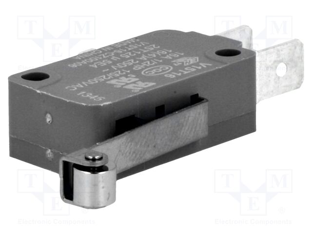 Microswitch SNAP ACTION; 16A/250VAC; with lever (with roller)