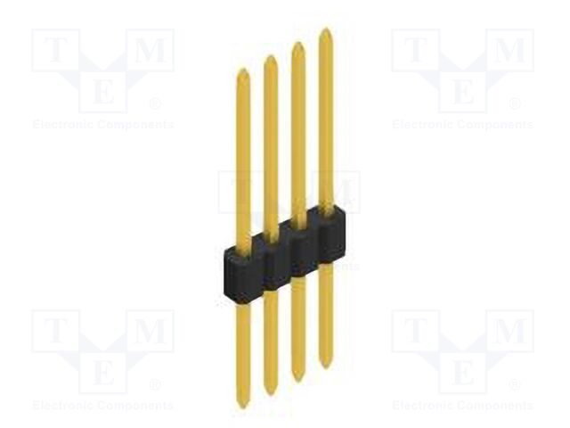 Connector: pin strips; pin header; male; PIN: 4; 1.27mm; THT; 1x4