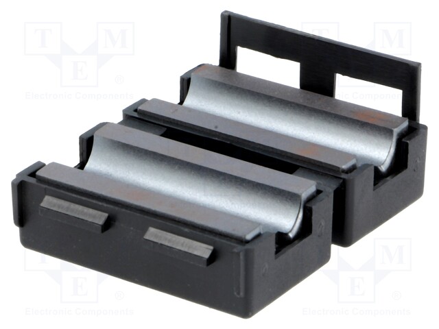 Ferrite: two-piece; on round cable; Ø: 8mm; 130Ω; A: 20.5mm; B: 7.5mm