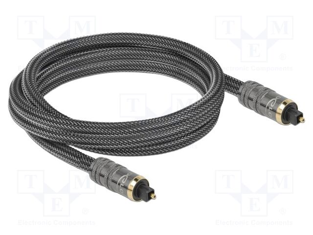 Cable; Toslink plug,both sides; 2m; Plating: gold-plated; grey