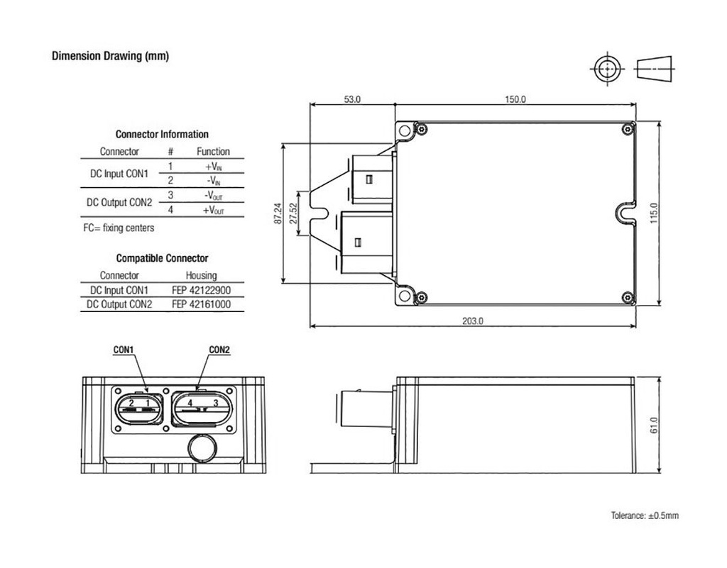 Converter: DC/DC; 400W; Uin: 33.6÷125V; Uout: 13VDC; Iout: 30.8A