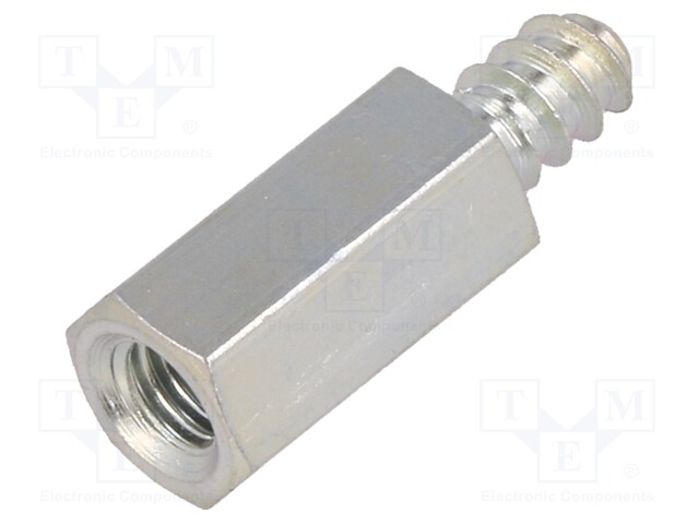 Screwed spacer sleeve; Int.thread: M5; 15mm; Ext.thread: ST4,8