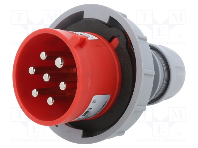 Connector: AC supply 3-phase; plug; male; 32A; 400VAC; IP66,IP67