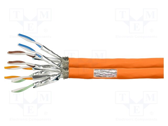 Wire; S/FTP; 2x4x2x23AWG; 7; wire; Cu; LSZH; orange; 50m; CPR: Dca