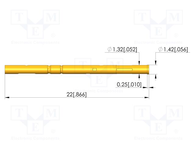 Test probe socket; gold-plated; KS-101; Flange height: 0.25mm
