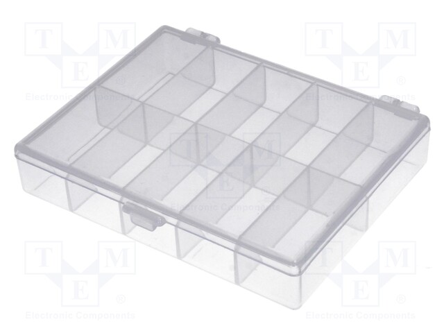 Container: compartment box; 120x90x22mm; transparent