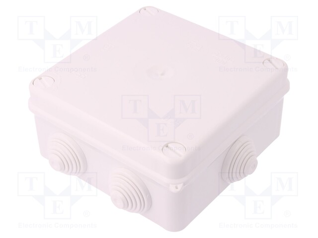 Enclosure: junction box; X: 133mm; Y: 133mm; Z: 64mm; wall mount