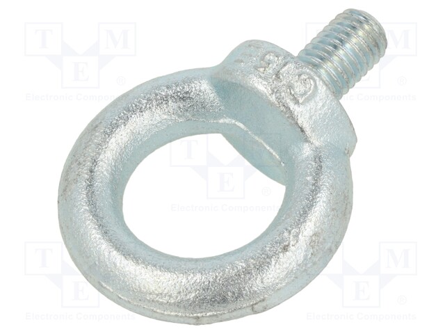 Lifting eye bolt; M12x20; DIN: 580; Head: eye; none; steel; zinc