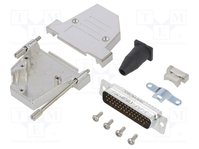 D-Sub HD; PIN: 44; male; shielded,with strain relief; angled 45°