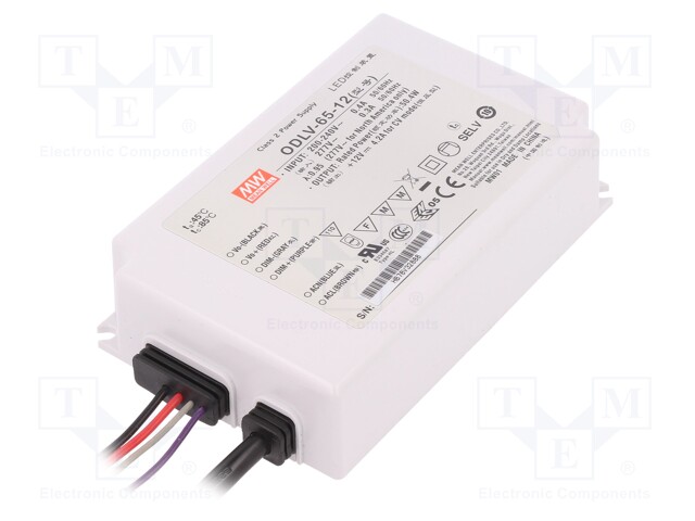 Power supply: switched-mode; LED; 50W; 12VDC; 4.2A; 180÷295VAC