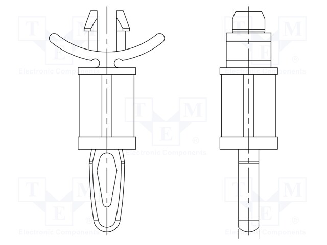 PCB distance; polyamide 66; L: 15.9mm; latch/latch; UL94V-0
