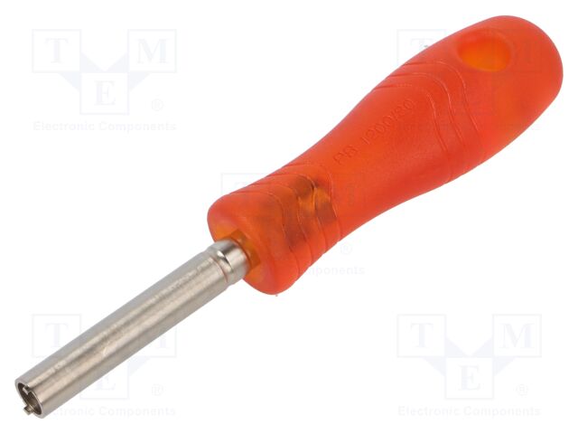 For banana sockets,for nuts; Tool: wrench