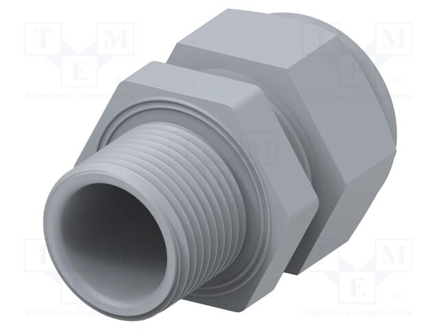 Cable gland; without nut,with long thread; M20; 1.5; IP68; grey
